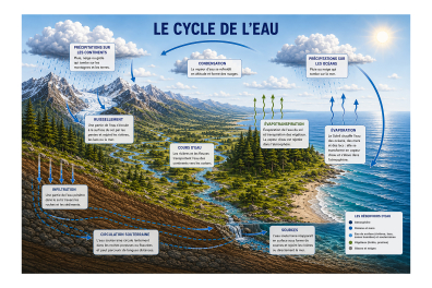 Le cycle de l'eau - Planche de synthèse